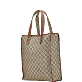 グッチ GGスプリーム シェリー トートバッグ 211135 ベージュ ブラウン PVC レザー レディース GUCCI 【中古】